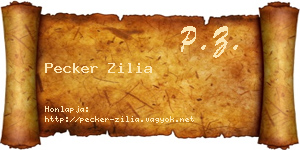 Pecker Zilia névjegykártya